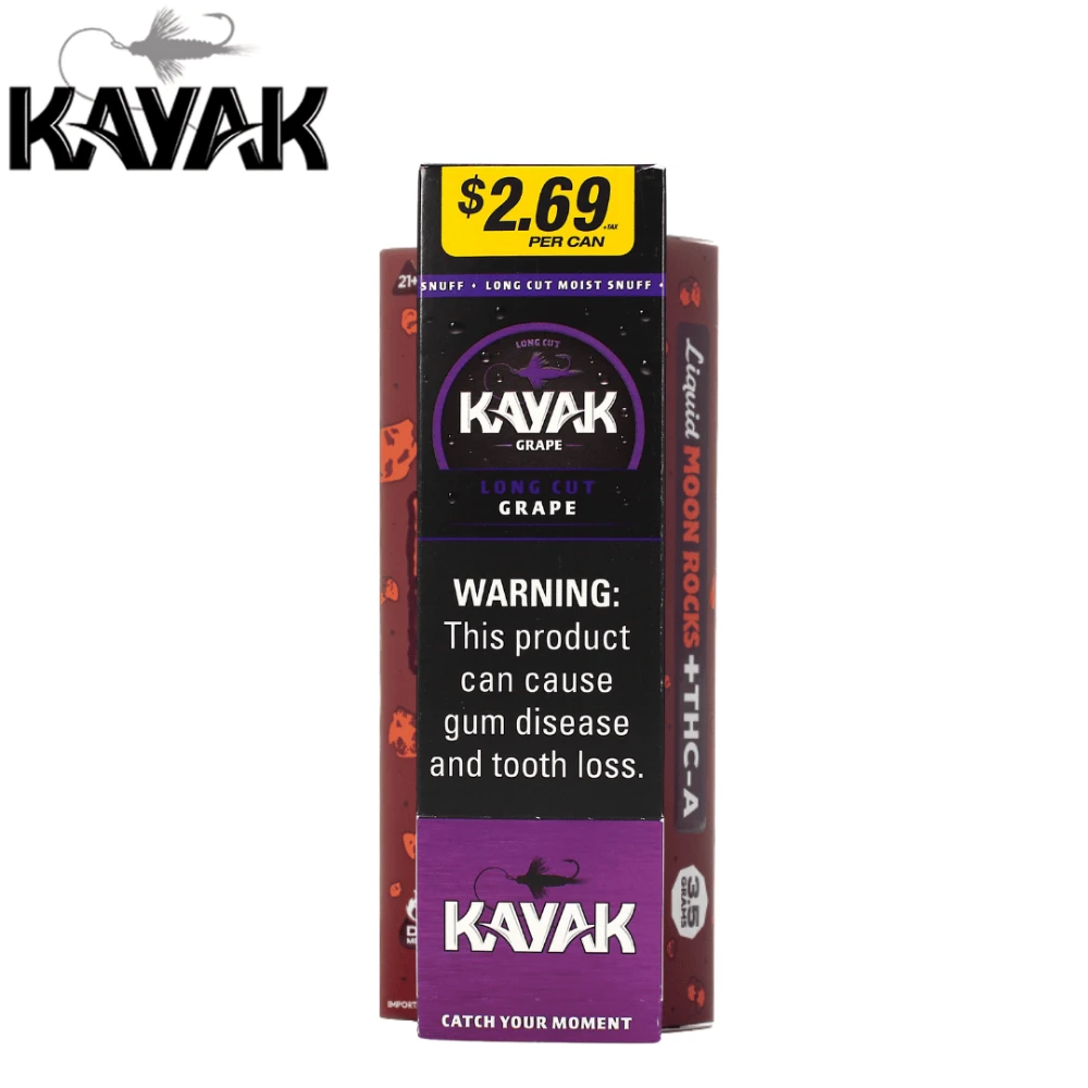 kayak smokeless tobacco Fine Cut Natural Moist Snuff Kayak 1F$2.69 Long Cut |